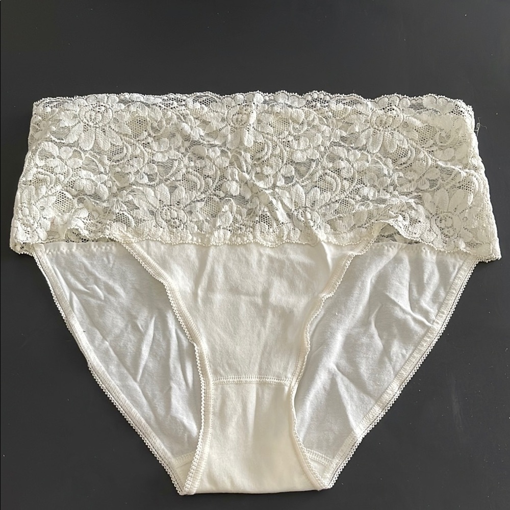 Tricosi Lace Trim White Panties